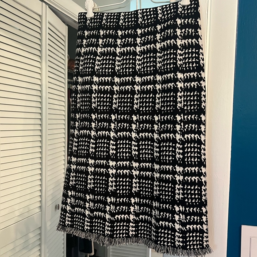 Milano Black and White Midi Pencil Skirt